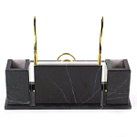 Настольный письменный набор из белого мрамора с часами Marble Accessory варинант исполнения - 3 | Loft Concept в Краснодаре