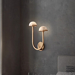 Бра с 2-мя мраморными плафонами на латунном корпусе Light Warm Light варинант исполнения - 1 | Loft Concept в Краснодаре