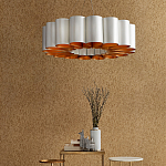 Люстра круглая фактурная в сочетании белого и золотого цвета Wide Stripes of Ribbon варинант исполнения - 5 | Loft Concept в Краснодаре