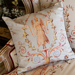 Декоративная подушка светло-серая с растительным орнаментом Raffael Angel Grey Cushion варинант исполнения - 2 | Loft Concept в Краснодаре