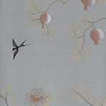 Обои ручная роспись Summer Night Blossom Colourway SC-122 on Wood Ash slub silk варинант исполнения - 1 | Loft Concept в Краснодаре