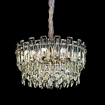 Круглая люстра с хрустальными подвесками на золотистом каркасе Gorgeous Crystal Light варинант исполнения - 1 | Loft Concept в Краснодаре