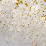 Люстра подвесная с золотистыми ветками и стеклянными подвесками в виде листьев Длина 130 см FAIRYTREE Light варинант исполнения - 5 | Loft Concept в Краснодаре