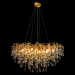 Люстра подвесная с прозрачными стеклянными подвесками в форме капель Диаметр 80 см Droplet Chandelier варинант исполнения - 13 | Loft Concept в Краснодаре