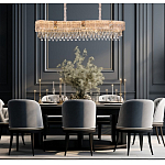 Люстра волнистой формы с каскадом из прозрачного хрусталя Constant Sparks варинант исполнения - 3 | Loft Concept в Краснодаре