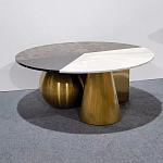 Дизайнерский журнальный стол с круглой столешницей на 3-х геометрических ножках Lehumod варинант исполнения - 1 | Loft Concept в Краснодаре