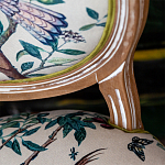 Стул из массива бука бежевый с изображением птиц в саду Beige Green Chinoiserie Blue Bird Chair варинант исполнения - 3 | Loft Concept в Краснодаре