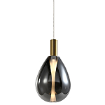 Подвесной светильник со стеклянным плафоном в форме капли дымчатого цвета NAOMI drop smoke варинант исполнения - 1 | Loft Concept в Краснодаре