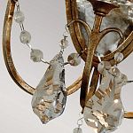  Бра в классическом стиле с 3-мя лампами в виде свеч на овальном зеркальном основании с хрустальными подвесками и подсвечниками Feiss варинант исполнения - 2 | Loft Concept в Краснодаре