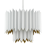 Люстра белая с гофрированным двойным абажуром Corrugated Double Lampshade варинант исполнения - 2 | Loft Concept в Краснодаре