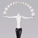 Торшер черно-белая статуэтка Девушка Girl Carries Light Balls варинант исполнения - 2 | Loft Concept в Краснодаре