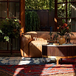 Трехместный диван с кожаной обивкой коричневый Coste Leather Sofa варинант исполнения - 8 | Loft Concept в Краснодаре