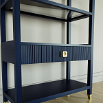 Стеллаж Elsa Dreams Blue со стеклянными полками и ящиком варинант исполнения - 5 | Loft Concept в Краснодаре