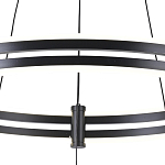 Люстра светодиодная с 2-мя плафонами в форме колец из акрила и алюминия с пультом для регулировки света Ring Horizontal Black варинант исполнения - 3 | Loft Concept в Краснодаре