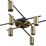 Потолочный светильник с 10-ю цилиндрическими плафонами цвета латунь TRIBES CHANDELIER варинант исполнения - 2 | Loft Concept в Краснодаре