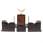 Настольный письменный набор из лемезита и змеевика с декором в виде Орла в подарочной упаковке Successful Leader варинант исполнения - 6 | Loft Concept в Краснодаре