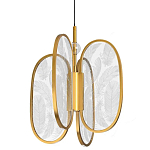 Люстра с гравировкой на акриловых плафонах Gravyura Bronze D 33 см варинант исполнения - 1 | Loft Concept в Краснодаре