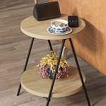 Стол приставной с 2-мя круглыми столешницами из дерева ESSEL OAK варинант исполнения - 4 | Loft Concept в Краснодаре