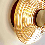 Бра с рельефным круглым плафоном янтарного цвета Savio Glass Disc Light варинант исполнения - 3 | Loft Concept в Краснодаре