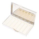 Таблетница карманная прямоугольная на 7 отделений с зеркалом и накладкой из натурального камня Турмалин Silver Stone Pillboxes варинант исполнения - 3 | Loft Concept в Краснодаре