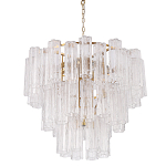 Люстра круглая многоярусная с прозрачными подвесками из стекла Hexagon Tube Light варинант исполнения - 1 | Loft Concept в Краснодаре