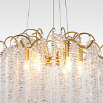 Люстра подвесная с изогнутыми золотистыми элементами и хрустальными подвесками FAIRYTREE Light варинант исполнения - 3 | Loft Concept в Краснодаре