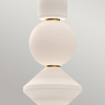 Подвесной светильник белого цвета с тремя геометрическими плафонами Alora Mood варинант исполнения - 9 | Loft Concept в Краснодаре