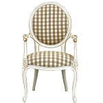 Стул с подлокотниками и круглой спинкой  Checkered Upholstery Chair обивка в клетку варинант исполнения - 2 | Loft Concept в Краснодаре