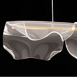 Люстра линейная с 3-мя белыми волнистыми плафонами Wave Line варинант исполнения - 6 | Loft Concept в Краснодаре