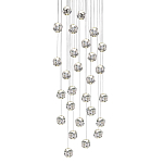 Люстра каскадня с 27-ю прозрачными шарообразными подвесами Bubbles Bocci варинант исполнения - 1 | Loft Concept в Краснодаре