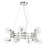 Люстра подвесная с 12-ю рельефными прозрачными плафонами из стекла и основанием цвета Хром Perforated Glass Bubbles варинант исполнения - 1 | Loft Concept в Краснодаре