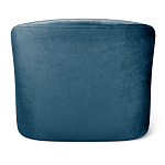 Стул с мягкой синей обивкой из велюра и подъемно-поворотным механизмом на белых колесиках Harper Blue and White варинант исполнения - 3 | Loft Concept в Краснодаре