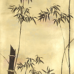Обои ручная роспись Bamboo Quicksilver on Warm Gold gilded tea paper варинант исполнения - 1 | Loft Concept в Краснодаре