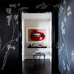 Обои ручная роспись Bamboo Special Colourway on Pitch dyed silk варинант исполнения - 1 | Loft Concept в Краснодаре