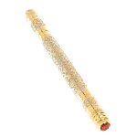 Ручка шариковая металлическая с гравировкой и красным фианитом в деревянной коробке Metal Pens варинант исполнения - 3 | Loft Concept в Краснодаре