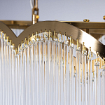 Люстра прямоугольная на цепях с прозрачными трубками и волнистым краем Nembus варинант исполнения - 7 | Loft Concept в Краснодаре