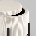 Молочный пуф на черных ножках SANJAY варинант исполнения - 3 | Loft Concept в Краснодаре