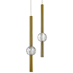Подвесной светильник с 2-мя плафонами Celestin Spheres Brass Hanging Lamp варинант исполнения - 1 | Loft Concept в Краснодаре