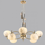 Люстра подвесная с 8-ю шарообразными плафонами из белого стекла с подвесками из камня и кисточками Agatelle варинант исполнения - 4 | Loft Concept в Краснодаре