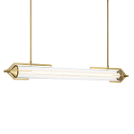 Подвесной светильник линейный золотого цвета с длинной цилиндрической стеклянной трубкой Eurofase варинант исполнения - 1 | Loft Concept в Краснодаре