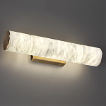 Бра с цилиндрическим плафоном из белого алебастра на прямоугольном основании Латунь Cryptocrystalline Stone варинант исполнения - 2 | Loft Concept в Краснодаре