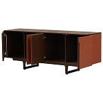 Комод с декором из кожи Orange Leather Chest of Drawers варинант исполнения - 3 | Loft Concept в Краснодаре