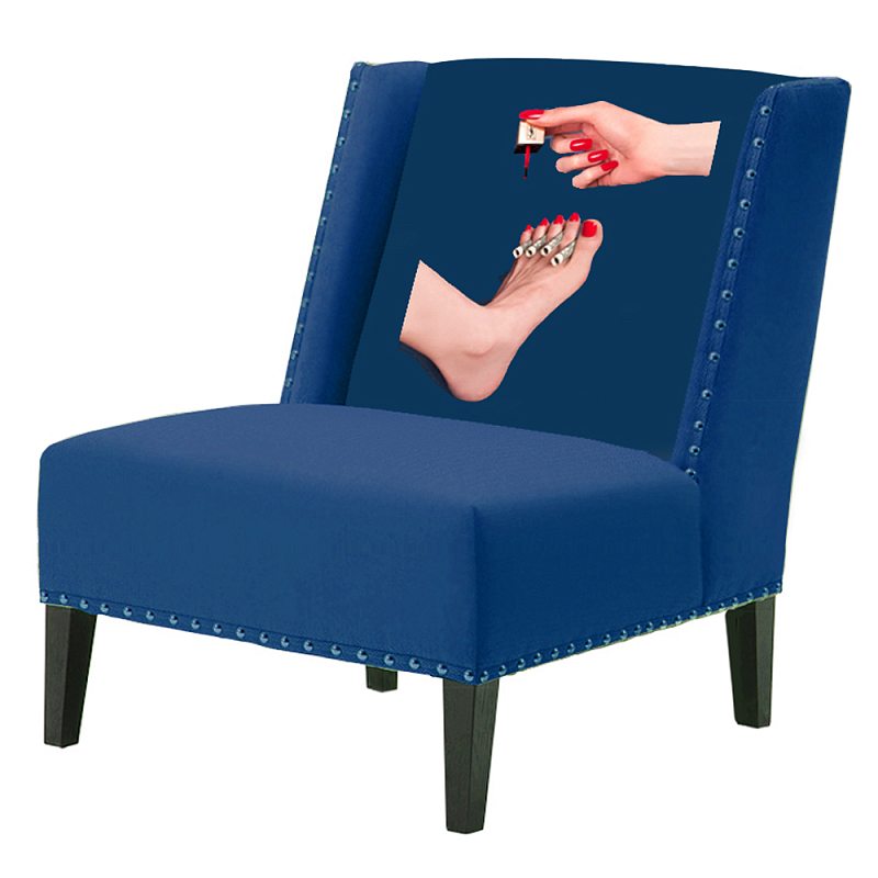 FUN Armchair "Pedicure" Blue Дизайнерское кресло с цветным принтом Сапфирово-синий в Краснодаре | Loft Concept 