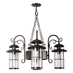 Уличная подвесная люстра с 4-мя цилиндрическими плафонами на цепях Elysian Lanterns варинант исполнения - 1 | Loft Concept в Краснодаре
