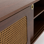 ТВ-тумба из ореха с плетеным декором Eland Wooden Wicker TV Stand варинант исполнения - 7 | Loft Concept в Краснодаре