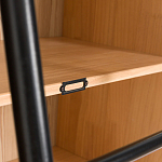 Книжный шкаф из массива сосны с металлической лестницей Burton Wood Cabinet варинант исполнения - 6 | Loft Concept в Краснодаре