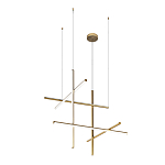 Люстра с 6-ю  пересекающимися цилиндрическими плафонами на тонких тросах Trumpet tube варинант исполнения - 2 | Loft Concept в Краснодаре