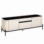 ТВ-тумба белая с чёрной столешницей с 2-мя дверками и ящиком San Marco варинант исполнения - 1 | Loft Concept в Краснодаре