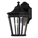 Настенный фонарь черного цвета с прозрачными стеклянным плафоном Feiss варинант исполнения - 6 | Loft Concept в Краснодаре