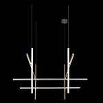 Люстра с 8-ю пересекающимися цилиндрическими плафонами на тонких тросах Trumpet tube варинант исполнения - 5 | Loft Concept в Краснодаре